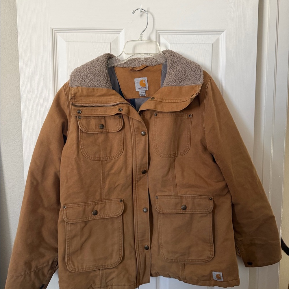 Carhartt Brown Jacket with Sherpa Collar
